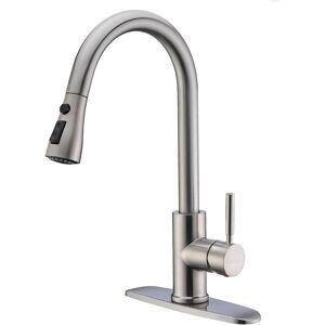 Single Handle High Arc Brushed Nickel Pull Out Kitchen Faucet,Single Level Stain Single Handle High Arc Brushed Nickel Pull Out Kitchen Faucet,Single Level Stain