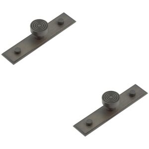 2 Pack Elegant 30mm Dark Bronze Cupboard Knob With Stepped Backplate - Kitchen 2 Pack Elegant 30mm Dark Bronze Cupboard Knob With Stepped Backplate - Kitchen