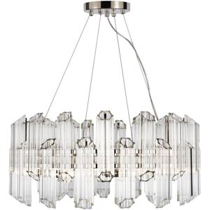 Litecraft Visconte Napoli Ceiling Pendant Clear Glass Tube Shaded 8 Light - Nickel Litecraft Visconte Napoli Ceiling Pendant Clear Glass Tube Shaded 8 Light - Nickel