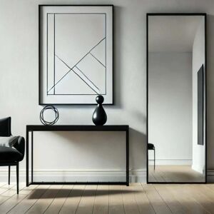 Jōbū Home Takara - Full Length Black Metal Rectangle Mirror - 150cm X 60cm Jōbū Home Takara - Full Length Black Metal Rectangle Mirror - 150cm X 60cm