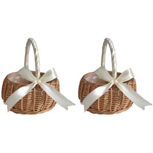 2pcs Woven Flower Basket Rattan Storage Basket Flower Girl Hand Basket6776 2pcs Woven Flower Basket Rattan Storage Basket Flower Girl Hand Basket6776