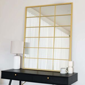 Jōbū Home Kyō - Gold Metal Rectangle Lattice Grid Mirror - 120cm X 95cm Jōbū Home Kyō - Gold Metal Rectangle Lattice Grid Mirror - 120cm X 95cm