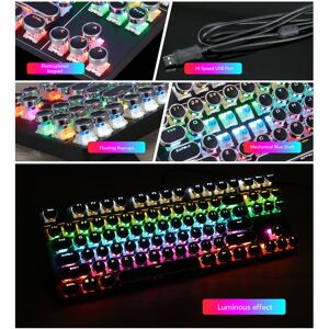 Gaming Keyboard 87 Key Rgb Backlit Round Hat Usb Blue Switch Mechanical Keyboard Gaming Keyboard 87 Key Rgb Backlit Round Hat Usb Blue Switch Mechanical Keyboard