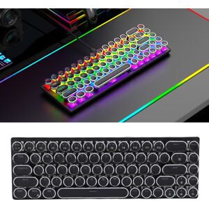 Wired Mechanical Keyboard Rgb Backlit Blue Switch Round 68 Key Keyboard Retro Wired Mechanical Keyboard Rgb Backlit Blue Switch Round 68 Key Keyboard Retro