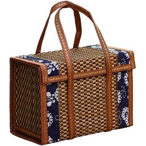 2x(Fruit Basket Bamboo Woven Portable Simple Handheld Picnic Food Container4204 2x(Fruit Basket Bamboo Woven Portable Simple Handheld Picnic Food Container4204