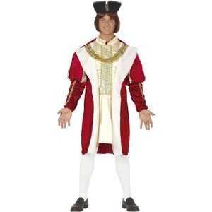 Fiestas Guirca Mens King Costume Set / L Red/white Fg738 Fiestas Guirca Mens King Costume Set / L Red/white Fg738