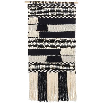 Beliani Wall Hanging - Geometric Cotton Boho Decor 145x56cm Beliani Wall Hanging - Geometric Cotton Boho Decor 145x56cm