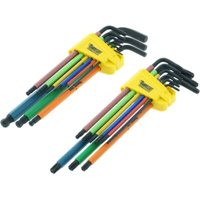Sabrecut - Soft Grip Extra Long Hex Allen Torx - Mixed Colour - 18pc - Key Set Sabrecut - Soft Grip Extra Long Hex Allen Torx - Mixed Colour - 18pc - Key Set