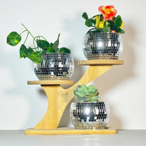 Does Not Apply 3pcs Disco Ball Planter With Wood Stand,Disco Ball Vase,Disco Bowl, Silver Glass Does Not Apply 3pcs Disco Ball Planter With Wood Stand,Disco Ball Vase,Disco Bowl, Silver Glass