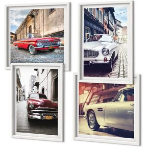 Coloray Gallery Wall Set For Stylish Home Interiors Classic Cars In Cities White Frame Coloray Gallery Wall Set For Stylish Home Interiors Classic Cars In Cities White Frame