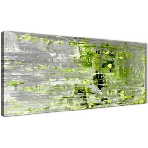 Official Wallfillers Design - Premium Product Lime Green Grey Abstract Painting Art Print Canvas - Modern 120cm Wide - 1360 Official Wallfillers Design - Premium Product Lime Green Grey Abstract Painting Art Print Canvas - Modern 120cm Wide - 1360