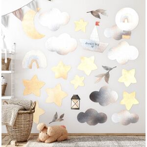 Coloray Stickers Kids Room Decoration Bedroom Pastel Watercolor Heavenly Nature Motifs Coloray Stickers Kids Room Decoration Bedroom Pastel Watercolor Heavenly Nature Motifs