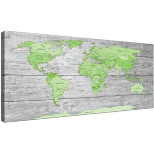 Official Wallfillers Design - Premium Product Large Lime Green Grey World Map Atlas Canvas Wall Art Print - 120cm Wide - 1301 Official Wallfillers Design - Premium Product Large Lime Green Grey World Map Atlas Canvas Wall Art Print - 120cm Wide - 1301