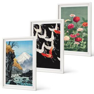 Coloray High Quality Printed Wall Art Mountains Waterfall Birds Flowers White Frame Coloray High Quality Printed Wall Art Mountains Waterfall Birds Flowers White Frame