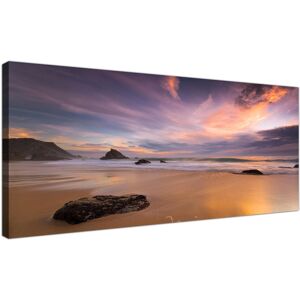 Wallfillers Purple And Brown Beach Sunset Landscape Canvas Art Wallfillers Purple And Brown Beach Sunset Landscape Canvas Art