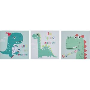Beliani Set of 3 Dinosaur Canvas Prints - Wall Art 30x30cm Beliani Set of 3 Dinosaur Canvas Prints - Wall Art 30x30cm
