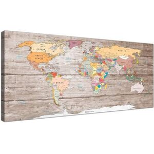 Official Wallfillers Design - Premium Product Large Decorative Map Of World Atlas Canvas Wall Art Print - 120cm Wide - 1326 Official Wallfillers Design - Premium Product Large Decorative Map Of World Atlas Canvas Wall Art Print - 120cm Wide - 1326