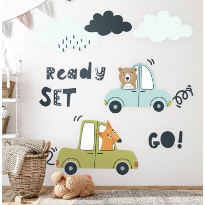 Coloray Decoration Decal Stickers Wall Kids Room Art Ready To Go! Animals In Pastel Cars Coloray Decoration Decal Stickers Wall Kids Room Art Ready To Go! Animals In Pastel Cars