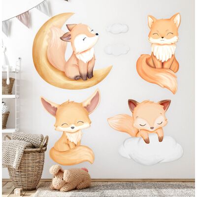 Coloray Stickers Kids Room Decoration Bedroom Cute Watercolor Animals In Heavenly Style Coloray Stickers Kids Room Decoration Bedroom Cute Watercolor Animals In Heavenly Style