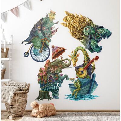 Coloray Stickers Kids Room Decoration Bedroom Magical Land Of Animals In Pastel Drawing Coloray Stickers Kids Room Decoration Bedroom Magical Land Of Animals In Pastel Drawing