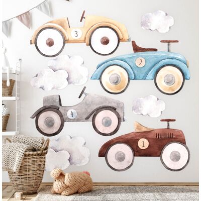 Coloray Stickers Wall Room Art Decoration Decal Pastel Cars And Subtle Watercolor Clouds Coloray Stickers Wall Room Art Decoration Decal Pastel Cars And Subtle Watercolor Clouds