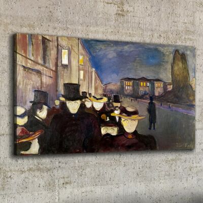 Coloray Canvas Print 100x50 Evening On Karl Johan Street Edvard Munch Wall Art Decor Coloray Canvas Print 100x50 Evening On Karl Johan Street Edvard Munch Wall Art Decor