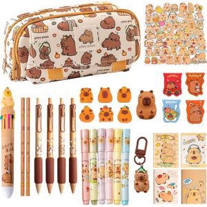 Gwaoery 80pcs Capybara Stationery Gift Set Multifunctional Pencil Case Pouch Large Capa Gwaoery 80pcs Capybara Stationery Gift Set Multifunctional Pencil Case Pouch Large Capa