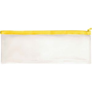 48 X Janrax 13x5\" Yellow Zip Clear Exam Pencil Case - See Through Transparent 48 X Janrax 13x5\" Yellow Zip Clear Exam Pencil Case - See Through Transparent