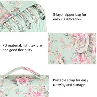°pencil Case Rose Printed Multi Layer Zipper 252 Slots Portable Pen Holder °pencil Case Rose Printed Multi Layer Zipper 252 Slots Portable Pen Holder