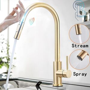 Rozin Gold Touch Sensor Kitchen Sink Mixer Tap Pull Out Spray Head Swivel Single Lever Rozin Gold Touch Sensor Kitchen Sink Mixer Tap Pull Out Spray Head Swivel Single Lever