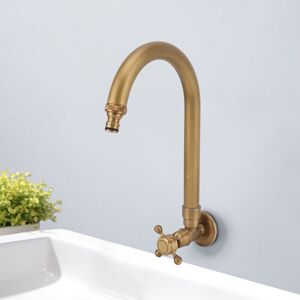 Antique Wall Mount Outdoor Faucet Freeze Proof Rotating Spout Antique Wall Mount Outdoor Faucet Freeze Proof Rotating Spout