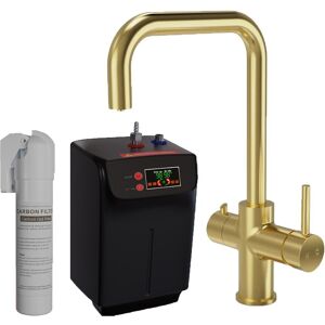 Sauber Instant Boiling Water Kitchen Mixer Tap & Tank 3 In 1 Hot Cold Brushed Brass Sauber Instant Boiling Water Kitchen Mixer Tap & Tank 3 In 1 Hot Cold Brushed Brass