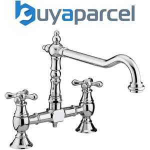 Bristan Colonial Bridge Kitchen Sink Mixer Tap Dual Handle Traditional - Chrome Bristan Colonial Bridge Kitchen Sink Mixer Tap Dual Handle Traditional - Chrome