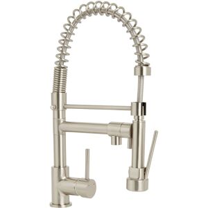 Cooke & Lewis Kitchen Tap Mixer Single Lever Nickel Effect Spring Neck Brass Modern Faucet Cooke & Lewis Kitchen Tap Mixer Single Lever Nickel Effect Spring Neck Brass Modern Faucet