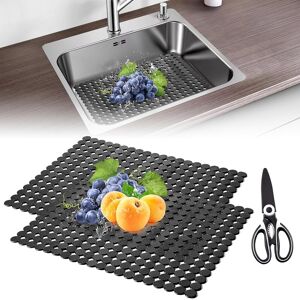 Hengbird 2 Pieces Kitchen Sink Mat For Stainless Steel/ceramic Sinks, Pvc, Environmental Hengbird 2 Pieces Kitchen Sink Mat For Stainless Steel/ceramic Sinks, Pvc, Environmental