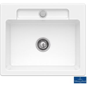 Villeroy & Boch Siluet 60 S 1.0 Bowl White Ceramic Kitchen Sink - No Waste Villeroy & Boch Siluet 60 S 1.0 Bowl White Ceramic Kitchen Sink - No Waste
