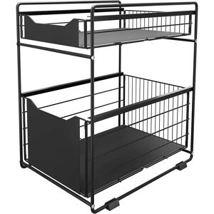 dawnyield Dawnyield 2 Tier Organizer With Storage Drawer Under Sink Sliding Cabinet Pull dawnyield Dawnyield 2 Tier Organizer With Storage Drawer Under Sink Sliding Cabinet Pull