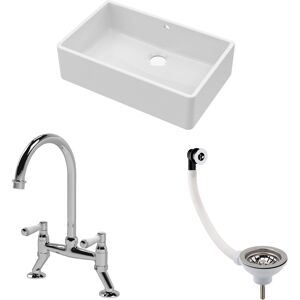 Balterley Fireclay 1 Bowl Butler Sink With Overflow Waste Tap 795mm Balterley Fireclay 1 Bowl Butler Sink With Overflow Waste Tap 795mm