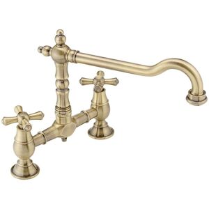 Kitchen Sink Mixer Tap Crosshead Bridge Traditional Antique Brass Enki Kt116 Kitchen Sink Mixer Tap Crosshead Bridge Traditional Antique Brass Enki Kt116