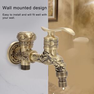 Vintage Brass Wall Mounted Water Faucet For Washing Machine Hot Cold Water Tap Vintage Brass Wall Mounted Water Faucet For Washing Machine Hot Cold Water Tap