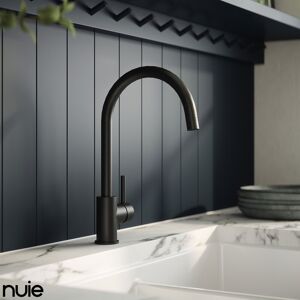 Nuie Lachen Mono Kitchen Sink Mixer Tap Single Lever Handle Brass Black Modern Nuie Lachen Mono Kitchen Sink Mixer Tap Single Lever Handle Brass Black Modern