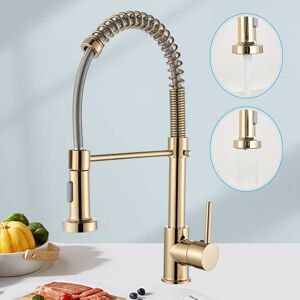 Rozin Gold Mono Kitchen Sink Faucet Pull Out Sprayer 360° Swivel Mixer Tap Modern Uk Rozin Gold Mono Kitchen Sink Faucet Pull Out Sprayer 360° Swivel Mixer Tap Modern Uk