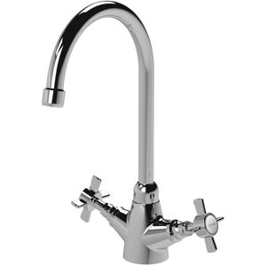 Nuie Traditional Mono Kitchen Sink Mixer Tap Dual Handle Brass Chrome Crosshead Nuie Traditional Mono Kitchen Sink Mixer Tap Dual Handle Brass Chrome Crosshead