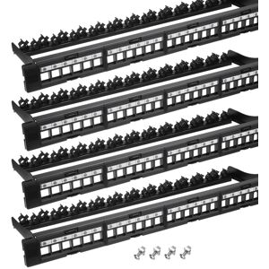 Uxcell Patch Panel, 4pcs 1u 19\" Blank Network 24-Port Patch Panel With Cable Management Uxcell Patch Panel, 4pcs 1u 19\" Blank Network 24-Port Patch Panel With Cable Management