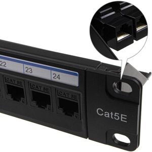 Kenable 24 Port Rack Mount Rj45 Cat5e In Line Through Coupler Patch Panel With Back Bar Kenable 24 Port Rack Mount Rj45 Cat5e In Line Through Coupler Patch Panel With Back Bar