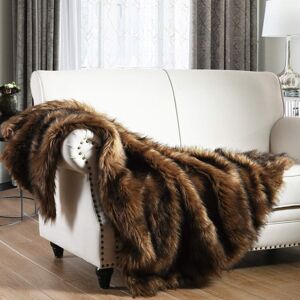 Horimote Home Luxury Plush Faux Fur Throw Blanket Long Pile Brown With Black Tipped Blanket Su Horimote Home Luxury Plush Faux Fur Throw Blanket Long Pile Brown With Black Tipped Blanket Su