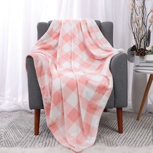 Piccocasa Plaid Buffalo Checkered Throw Blanket Soft Fleece For Couch Bed Pink And White Piccocasa Plaid Buffalo Checkered Throw Blanket Soft Fleece For Couch Bed Pink And White