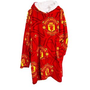 Manchester United Fc Childrens/kids Crest Fleece Oversized Bl Red Tc300 Manchester United Fc Childrens/kids Crest Fleece Oversized Bl Red Tc300