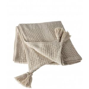 Homeroots.Co 50" X 60" Gray Woven Cotton Throw Blanket With Tassels Homeroots.Co 50" X 60" Gray Woven Cotton Throw Blanket With Tassels