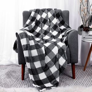 Piccocasa Plaid Buffalo Checkered Throw Blanket Soft Fleece For Couch Bed Black And White Piccocasa Plaid Buffalo Checkered Throw Blanket Soft Fleece For Couch Bed Black And White